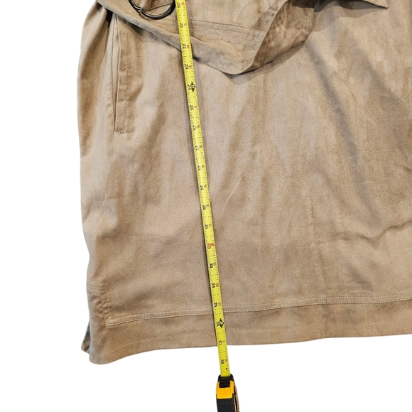 New York & Company Tan Suede Like Shirt Dress - Picture 4 of 9